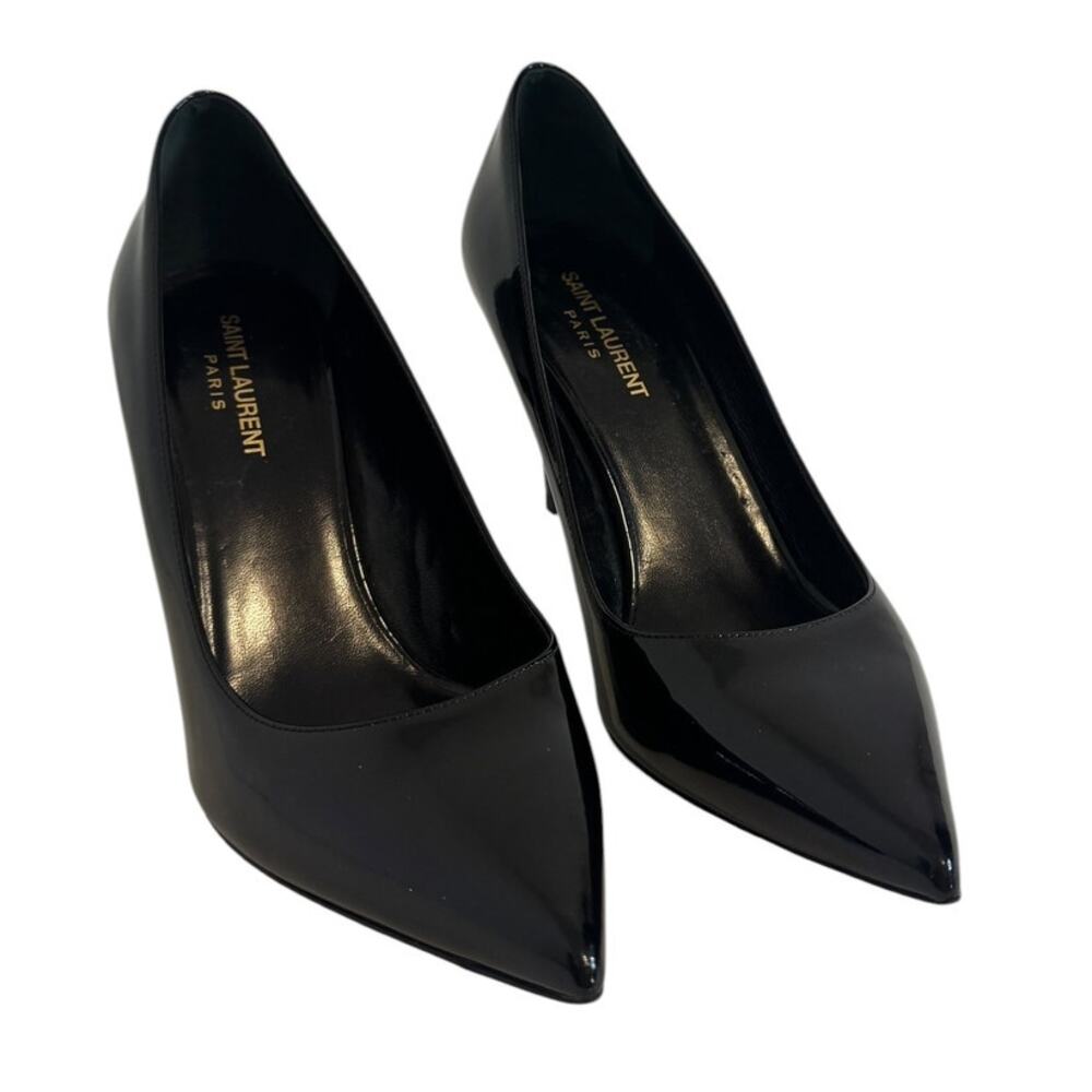 Saint Laurent Black Patent Leather Pointed Toe Heels Size 40